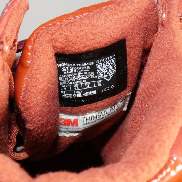 Sperry Women's Maritime Repel Puffer Snow Boot, Red Nylon, 8 - Picture 7 of 9